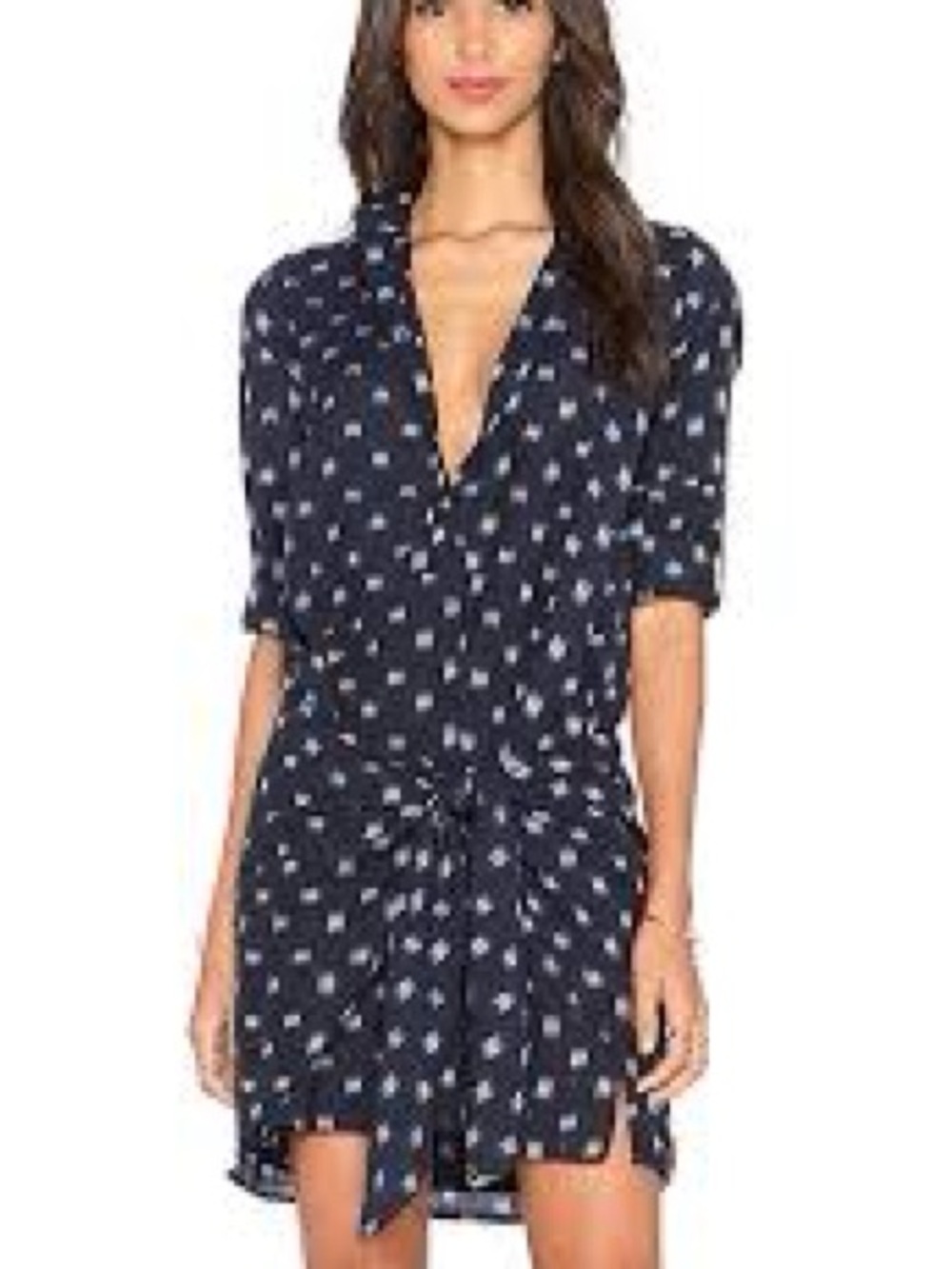 Ulla Johnson Navy and White Printed Swim Coverup Dress